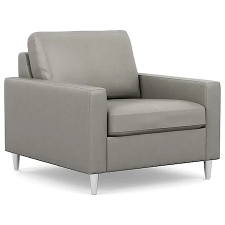 Contemporary Chair with Slim Track Arms and High Legs